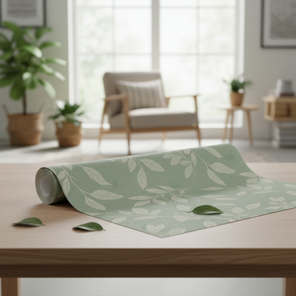 Botaninis žalias tapetas